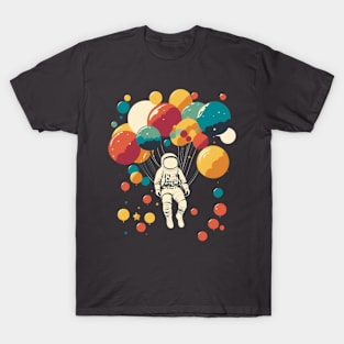 Astronaut flying with balloons T-Shirt